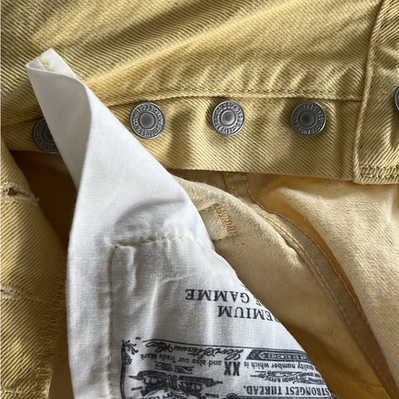 Cropped yellow original Levis 501s 27x26 - Picture 5 of 8